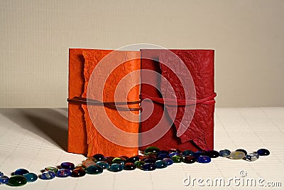 Red and orange diary Stock Photo