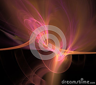 Red Orange Geometric fractal illustrate daydreaming imagination psychedelic space dreams magic nuclear explosion Stock Photo