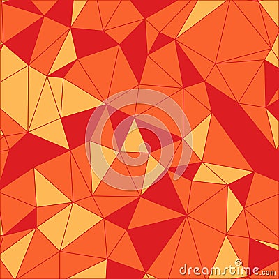 Triangular pattern. Geometric background. Red orange polygonal. Stock Photo