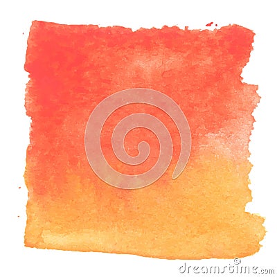 Red orange watercolour abstract square painting Stock Photo