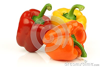 Red, orange and yellow paprika(capsicum) Stock Photo