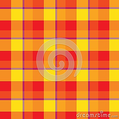 Red orange and yellow plaid tartan pattern vector Vector Illustration