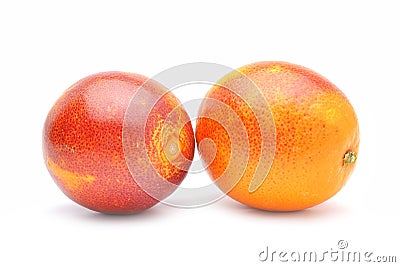 Red oranges isolated on white background. Stock Photo