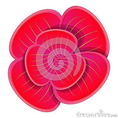 Red orchid icon, cartoon style Vector Illustration