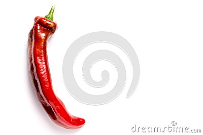 Red organic snack pepper, bellpepper with copyspace Stock Photo