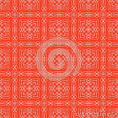 Red Ornamental Seamless Line Pattern Stock Photo