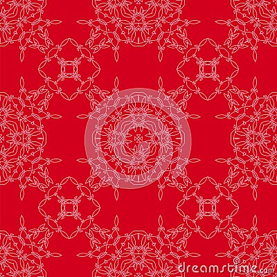 Red Ornamental Seamless Line Pattern Stock Photo