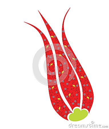 Red ottoman tulip flower Vector Illustration