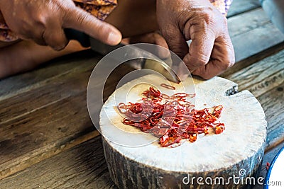 Red ovals chilies Stock Photo