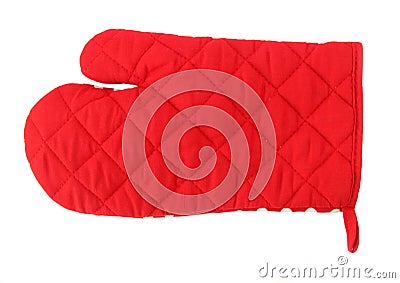 Red oven glove Stock Photo