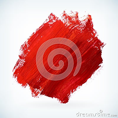 Red paint artistic dry brush stroke vector background Vector Illustration