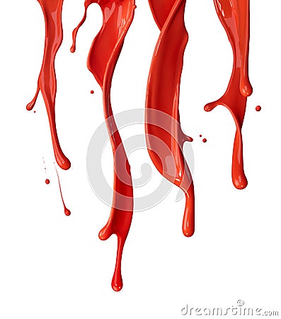 Red paint drip Stock Photo