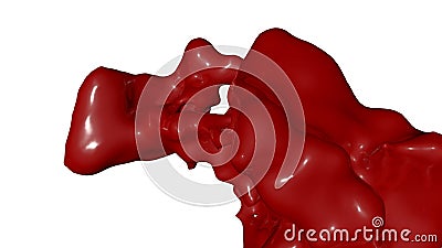 Red paint splash isolated. 3D rende Stock Photo