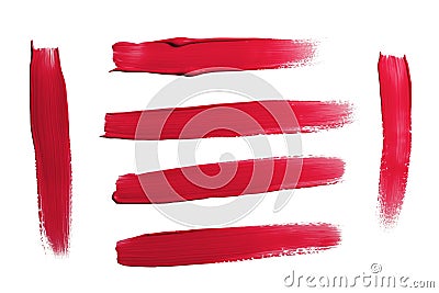 Red paint strokes isolated on white Stock Photo