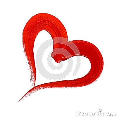 Red painted heart Stock Photo