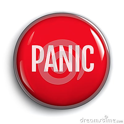 Red Panic Attack Alarm Button Stock Photo