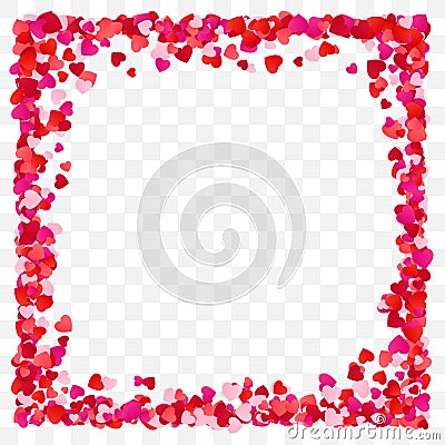 Red Paper Heart Frame Background. Heart Frame with space for Text. Design for Valentine`s Day or Weddings and Mother`s Day Vector Illustration