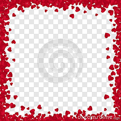 Red Paper Heart Frame Background. Heart Frame with space for Text. Valentine`s Day romantic background. Vector illustration Vector Illustration