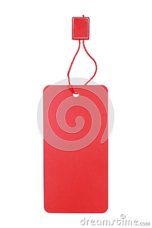 red paper price tag on white Stock Photo