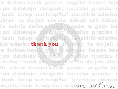 Red Pastel Thank You Stock Photo