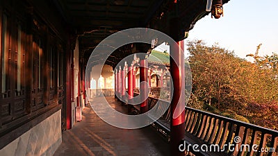 Red pavilion, traditional Chinese architecture, Hong En Templeï¼ŒBuddhist temple pagoda Stock Photo