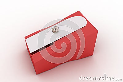 Red pencil sharpener Stock Photo