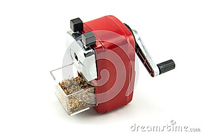 Red pencil sharpener Stock Photo