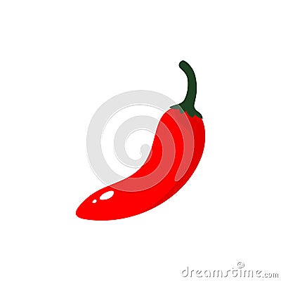 Red pepper chilli vector flat material design isolated on white Vector Illustration