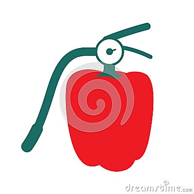 Red pepper fire Extinguisher, vector illustration Vector Illustration
