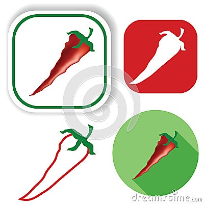 red pepper icons Vector Illustration