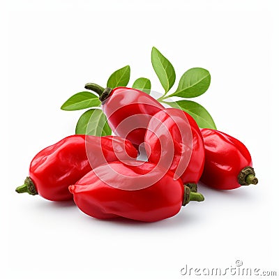 Red Pepper Isolated On White Background: Soft And Rounded Forms Stock Photo