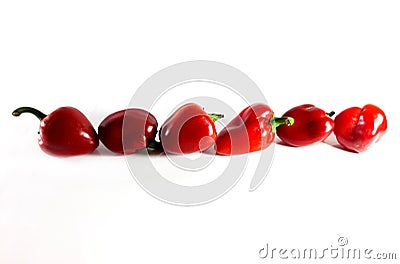 Red pepper is sweet, photo. Useful product, a plant for food for diet. Border, line Stock Photo