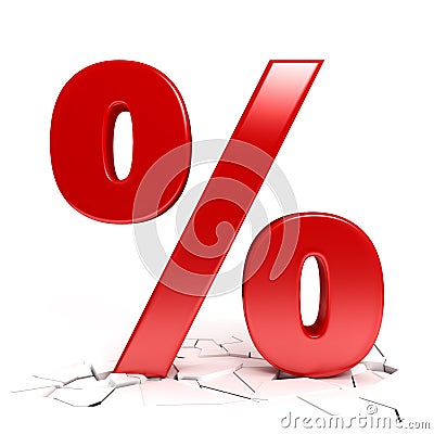 Red percent sign Stock Photo