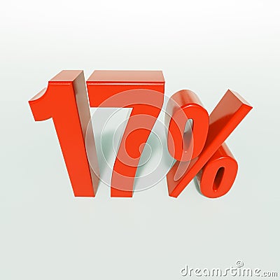 17 Red Percent Sign Stock Photo
