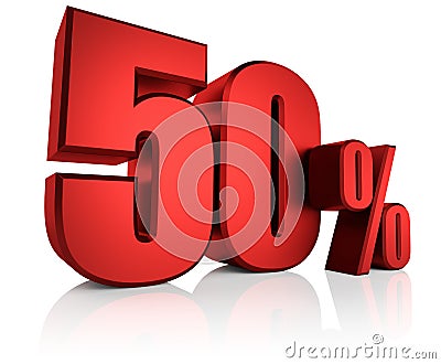Red 50 Percent Stock Photo