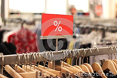 Sellout of clothes in a department store Stock Photo