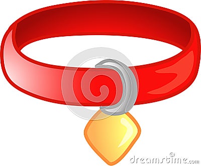 Red pet collar icon or symbol Vector Illustration