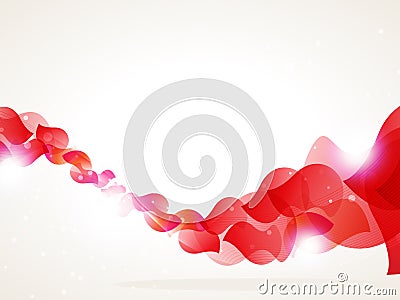 Red petals wave Vector Illustration