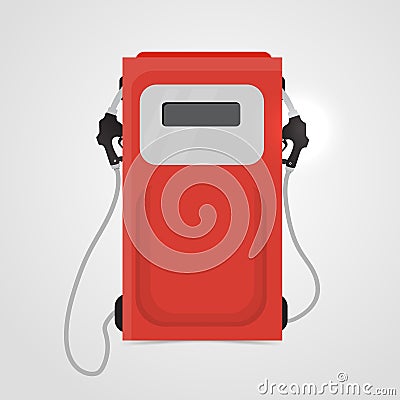 Red petrol station. Vector Illustration