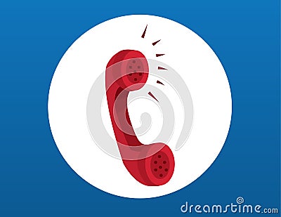 Red Phone Vector Illustration