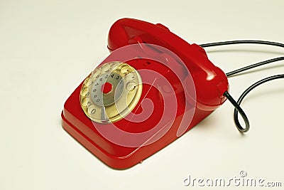 Red phone, vintage, analogic Stock Photo