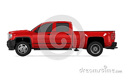 Red Pickup Truck Isolated Stock Photo