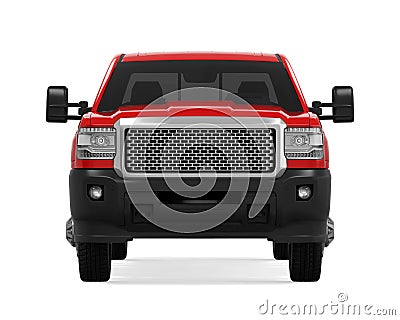 Red Pickup Truck Isolated Stock Photo