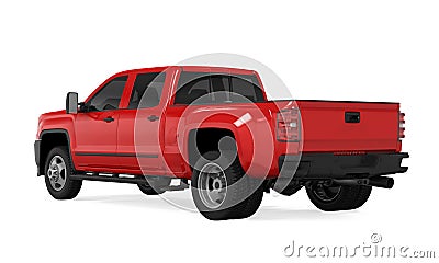 Red Pickup Truck Isolated Stock Photo