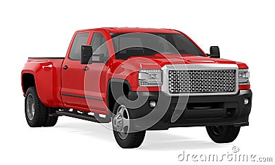 Red Pickup Truck Isolated Stock Photo