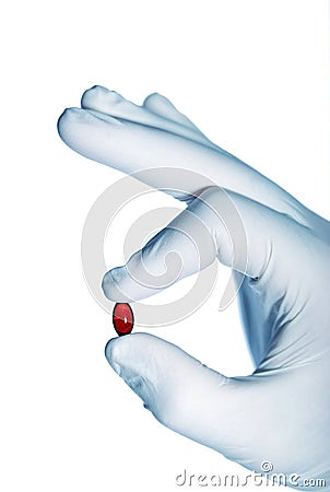 Red pill Stock Photo