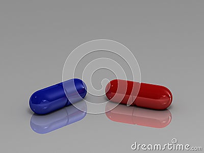 Red pill or Blue pill ? Stock Photo