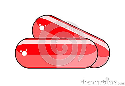 Red pill capsule Vector Illustration