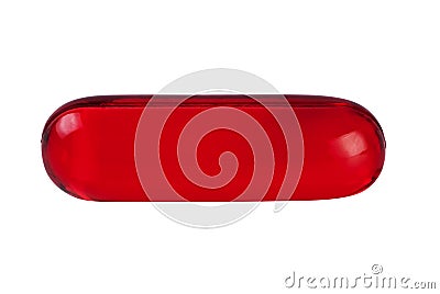 Red pill close up isolated Stock Photo