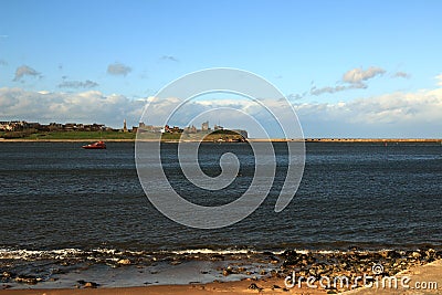 Pilot cutter in the mouth of river Tyne Stock Photo